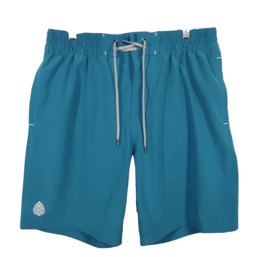 Stio Men's PVT Shorts Swim Board Surf Lined Teal Blue Elastic Hiking Fishing L